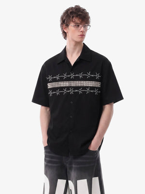 Barbed Wire Graphic Short Sleeve Shirt 
