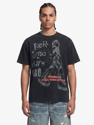 Cyber Portrait Graphic Oversized T-Shirt 