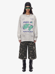 Thesupermade Washed Edge Long Sleeve T-Shirt 