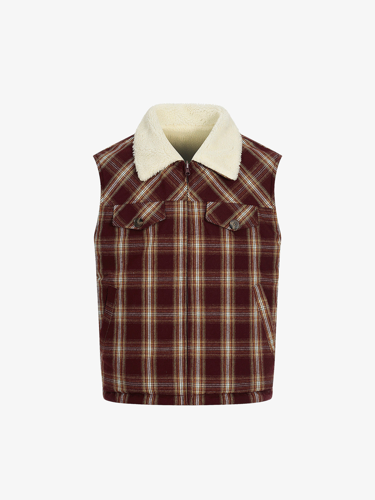 Plaid Vest with Sherpa Collar - Stylish and Warm for Everyday Wear 
