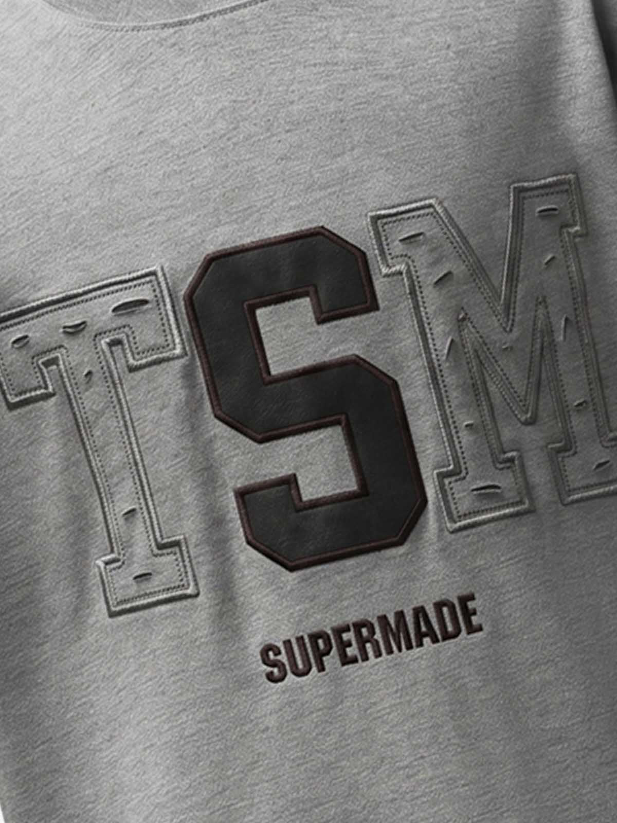 Distressed Appliqué Mud-Wash T-Shirt 