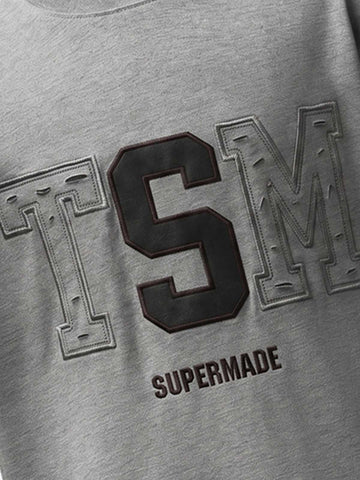 Distressed Appliqué Mud-Wash T-Shirt 