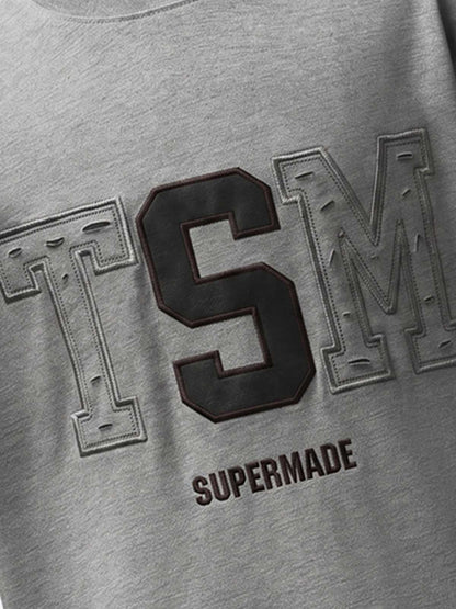 Distressed Appliqué Mud-Wash T-Shirt 