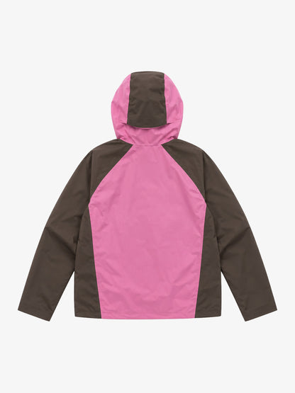Color Block Embroidered Cropped Hooded Windbreaker