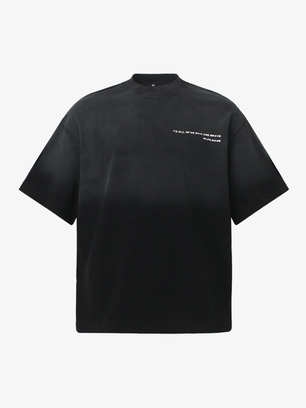 Vintage Wash Mock Neck Graphic T-Shirt 