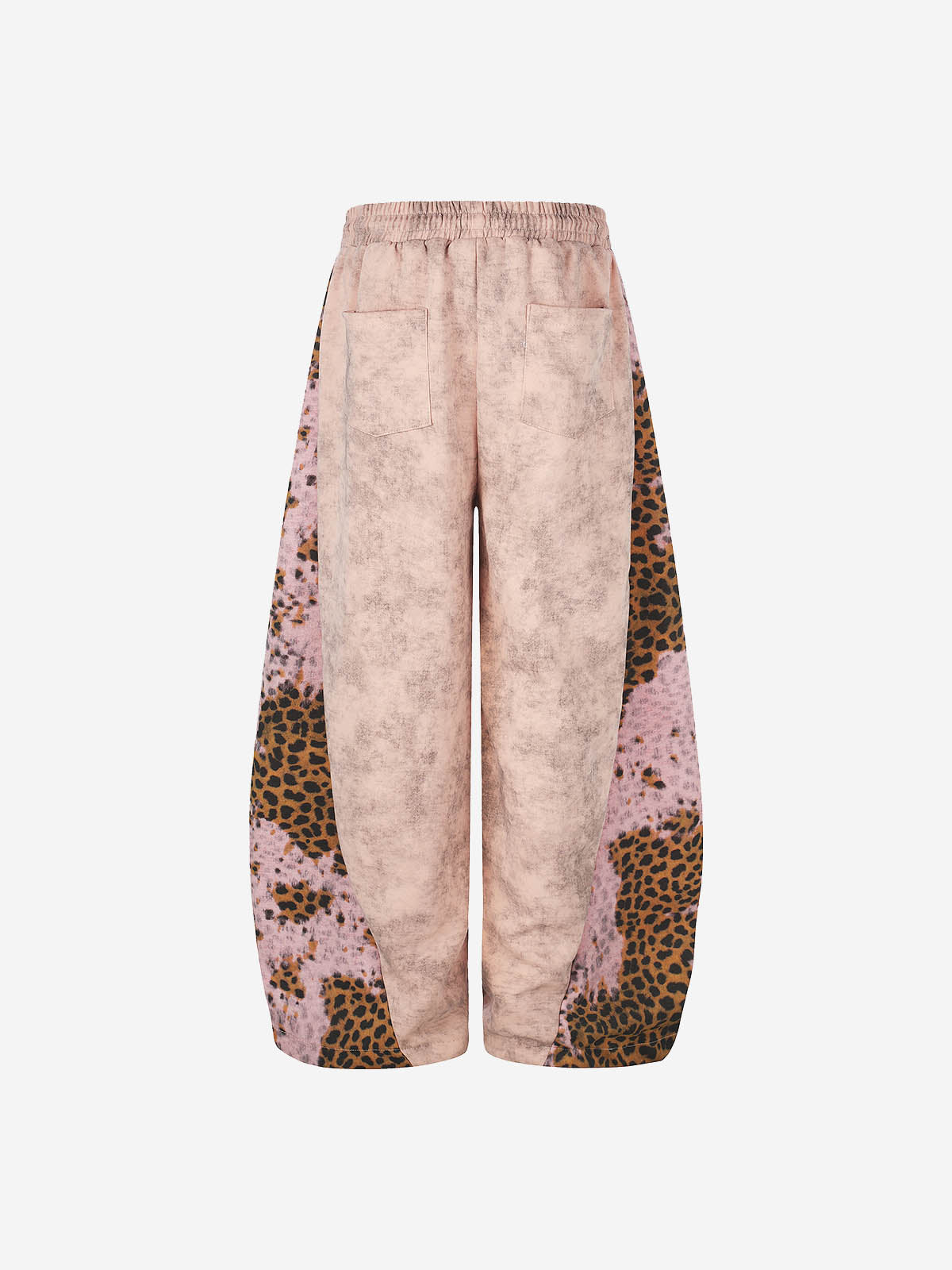 Pantalon de survêtement patchwork léopard avec logo strass