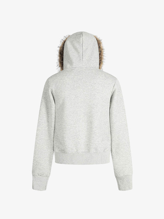 Stylish Faux Fur Hooded Sweatshirt for Winter and Casual Wear 