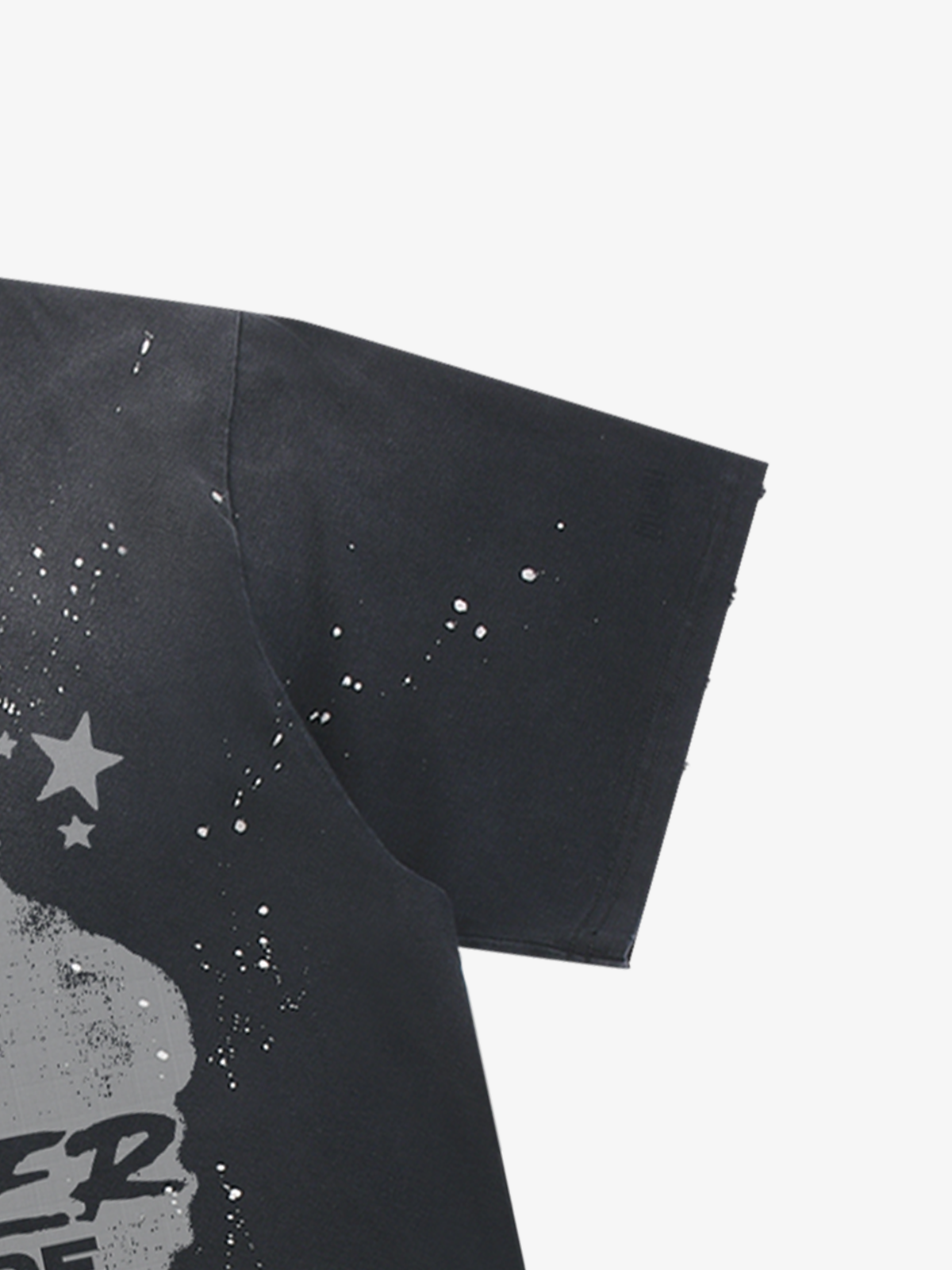 Portrait Graphic Ink Splatter Washed Tee