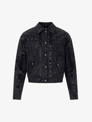 Deconstructed Patchwork Cropped Faux Leather Jacket