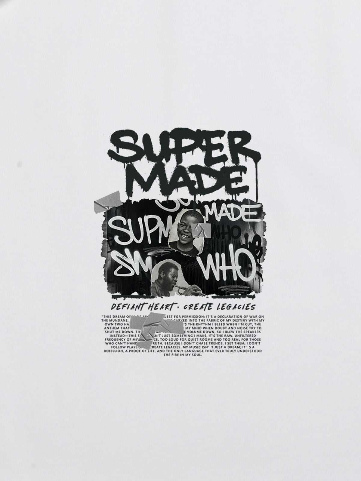 Streetwear Graffiti Character Collage Graphic T-Shirt 