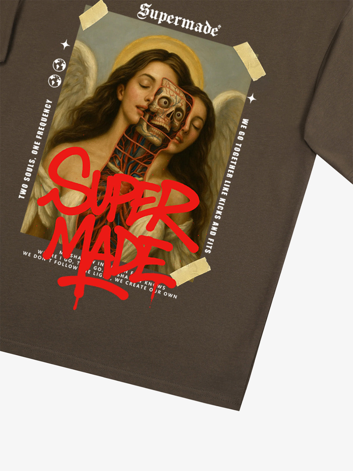 Angel and Demon Struggle Graphic T-shirt 