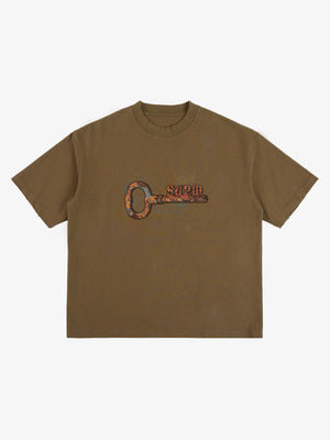 Supermade Rusty Metal Key Print T-Shirt 
