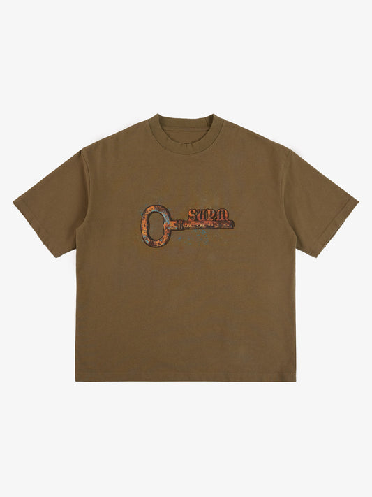Supermade Rusty Metal Key Print T-Shirt 