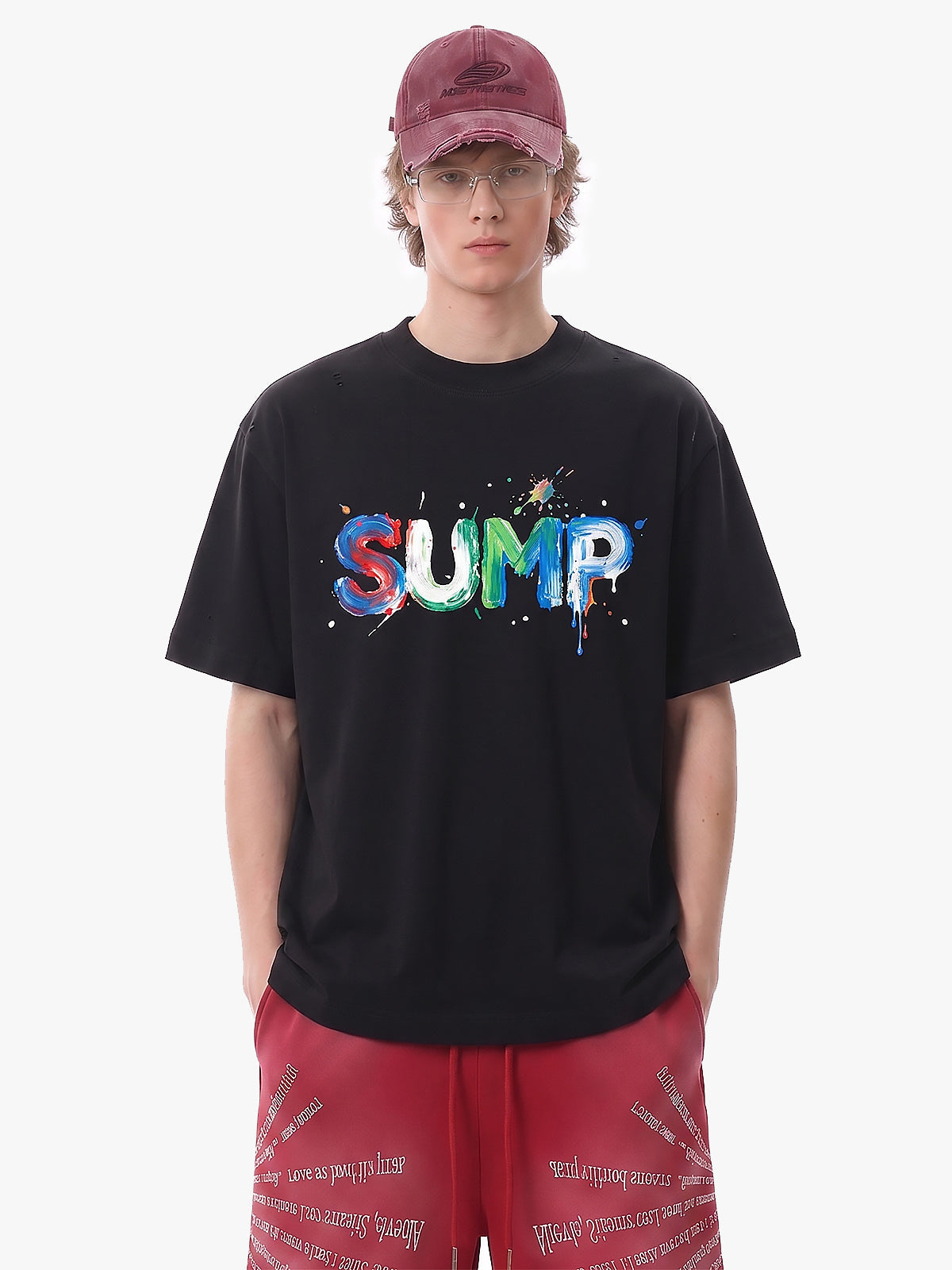 Graffiti Paint Drip Letter Print Oversized T-Shirt 
