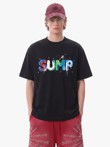 Graffiti Paint Drip Letter Print Oversized T-Shirt 