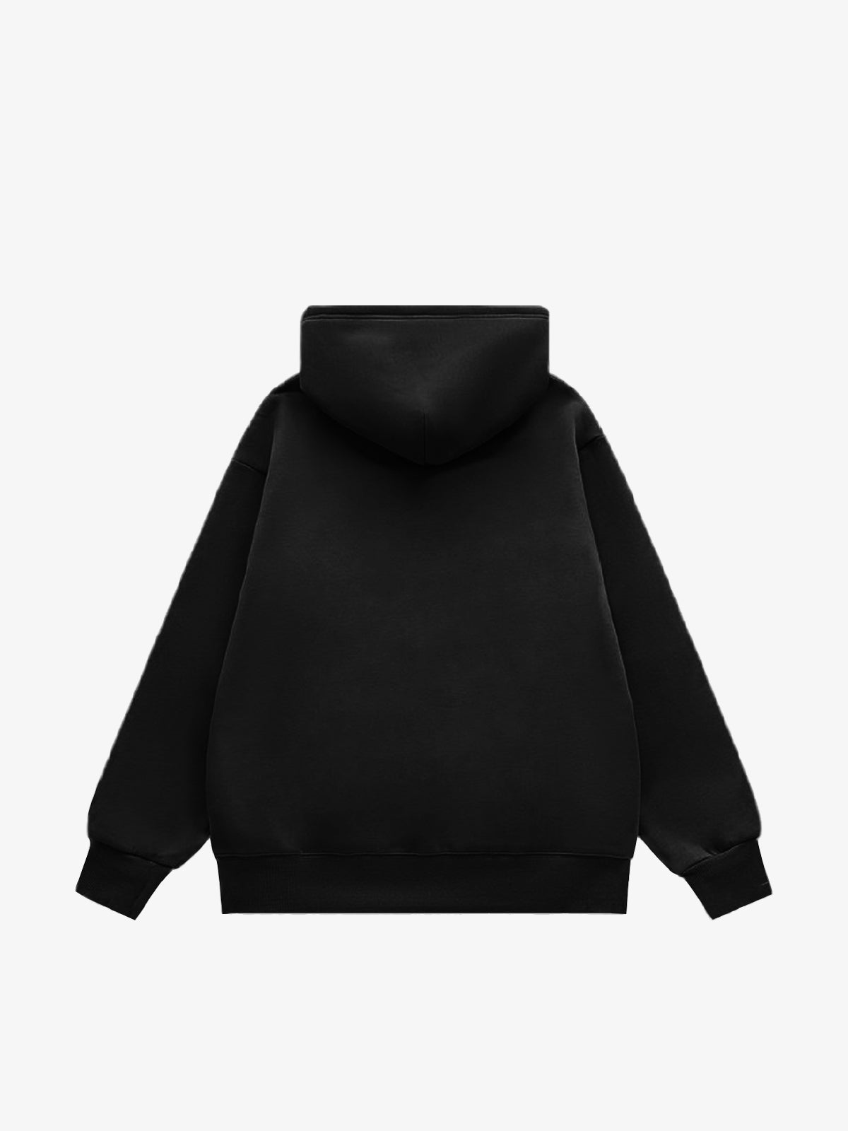 Thesupermade Street Contrast Letter Design Print Plush Hooded Sweatshirt 