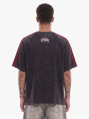 Washed Moto Graphic Distressed Raglan T-Shirt 
