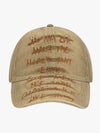 Embroidered Washed Distressed Denim Baseball Cap