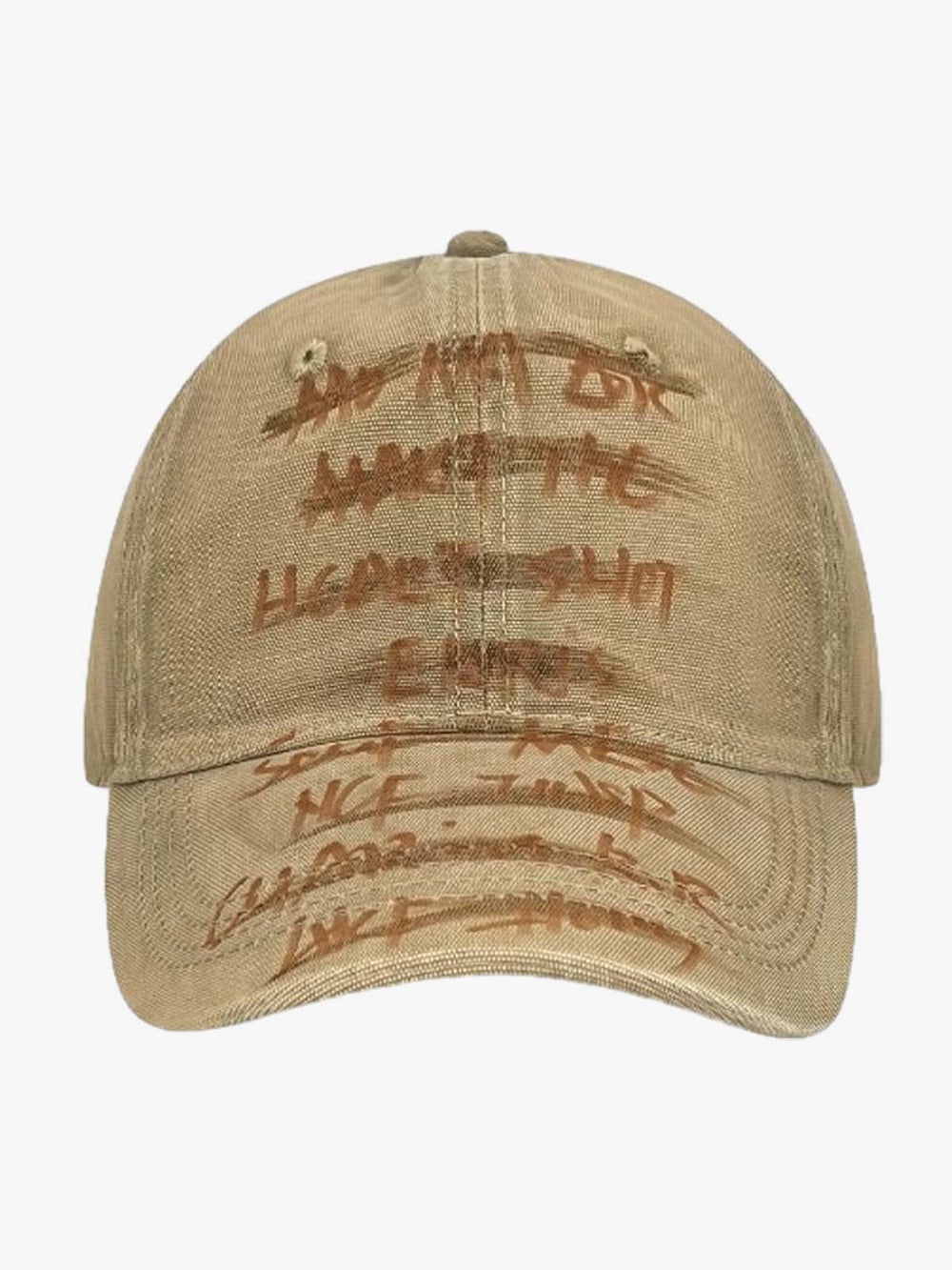 Embroidered Washed Distressed Denim Baseball Cap