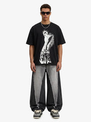 Punk Spiked Graphic T-Shirt 