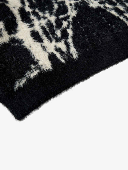 Abstract Ink Print Knit Sweater