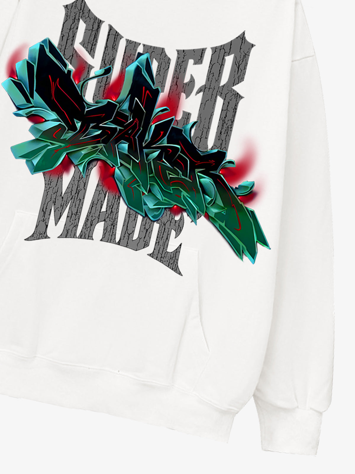 Street graffiti pattern design hooded sweatshirt 