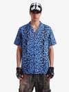 Camicia hawaiana con stampa leopardata in stile cyberpunk