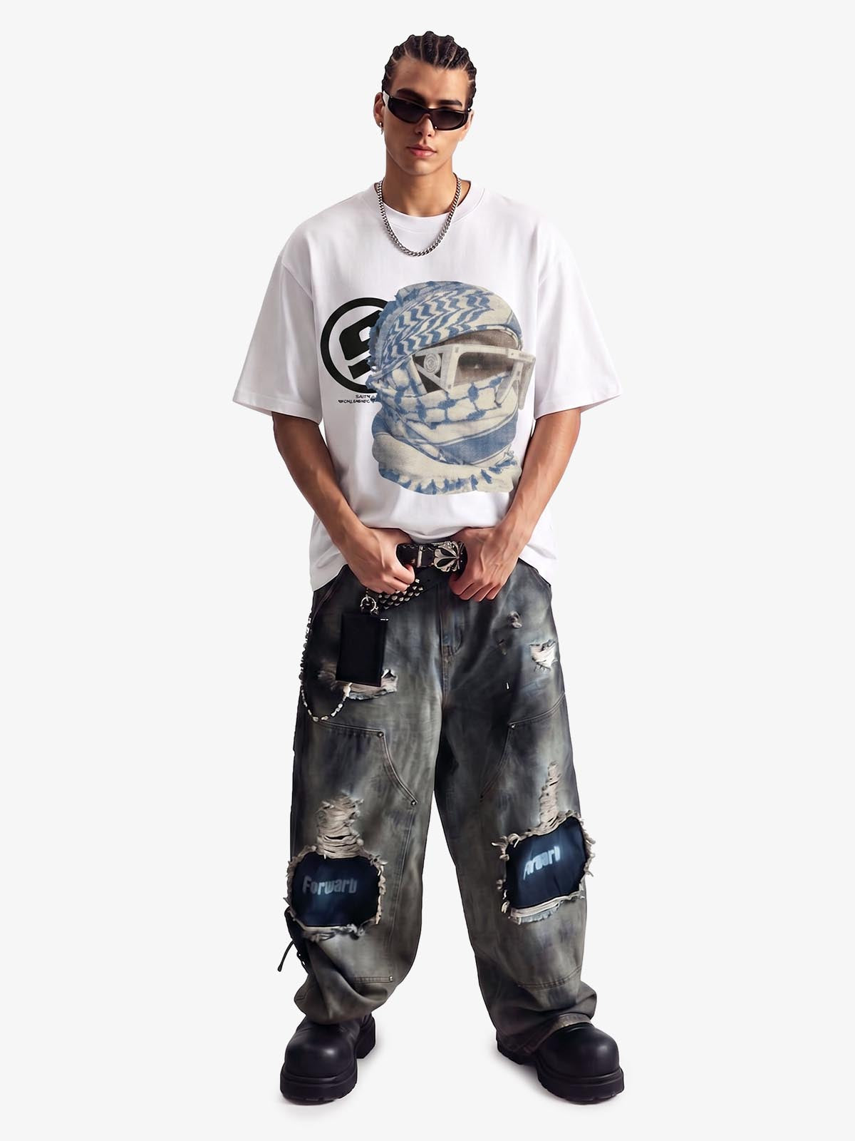Masked Portrait Graphic T-Shirt 
