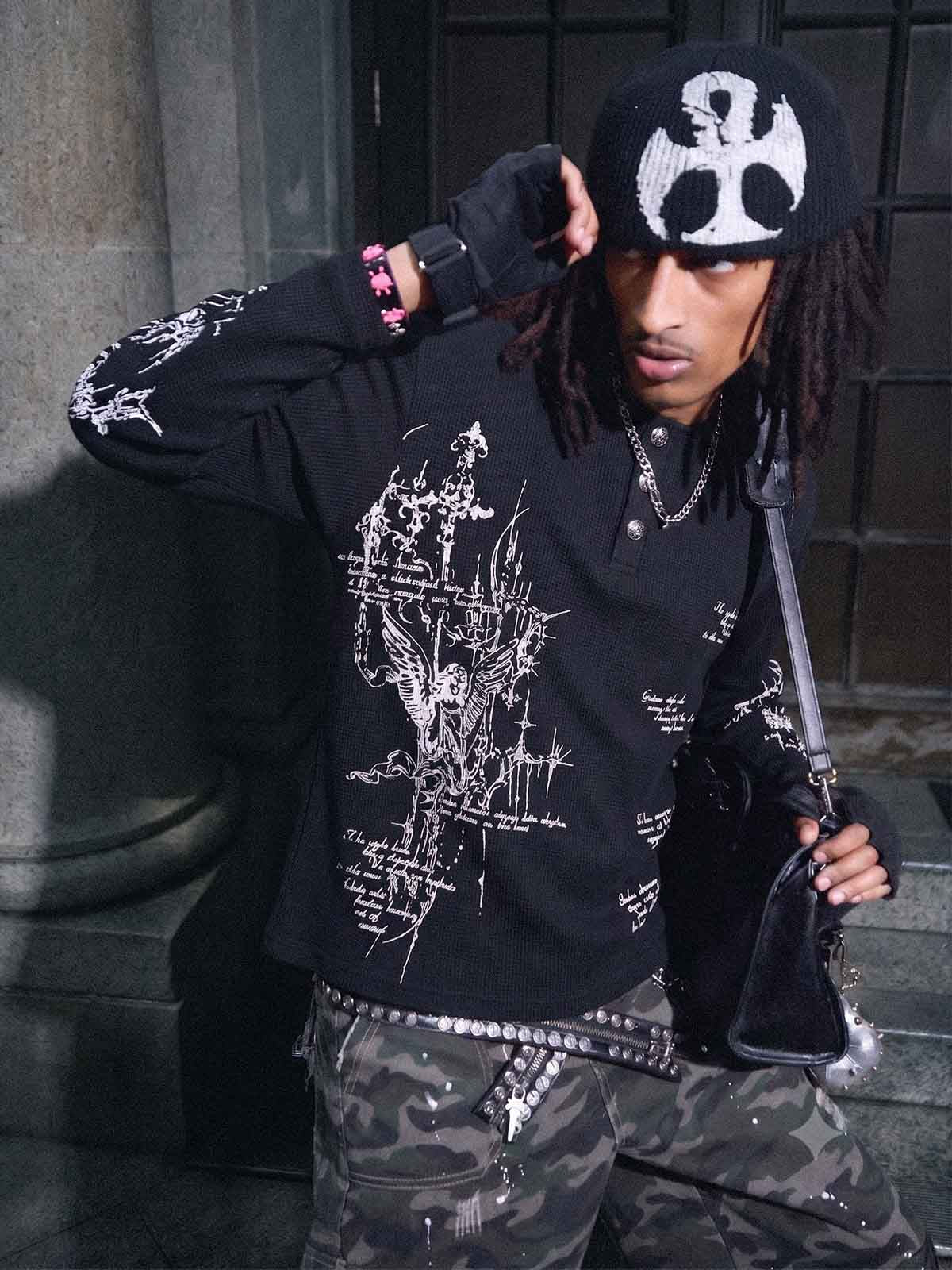 Camiseta de manga larga tipo gofre Rune Henley