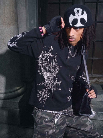 Camiseta de manga larga tipo gofre Rune Henley
