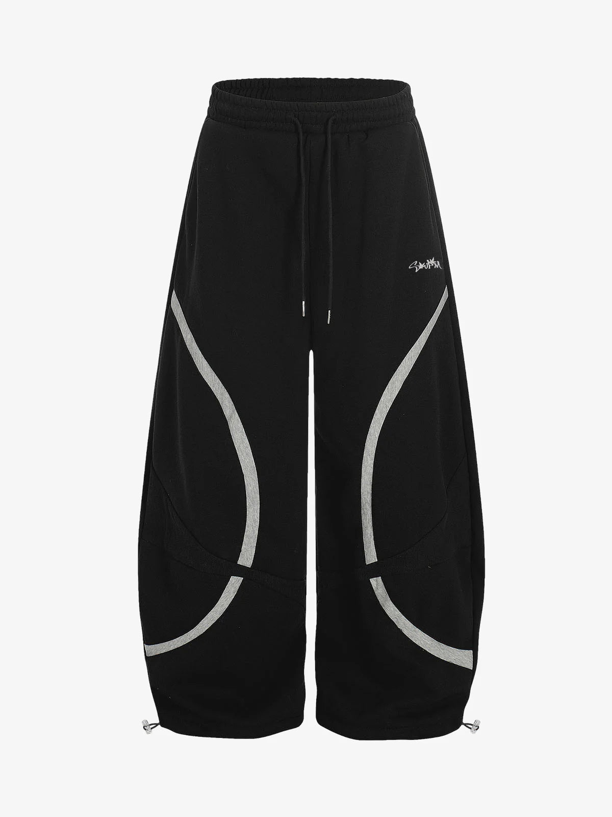Retro Contrast Panel Drawstring Sweatpants 