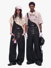 Detachable One-Shoulder Denim Overalls 