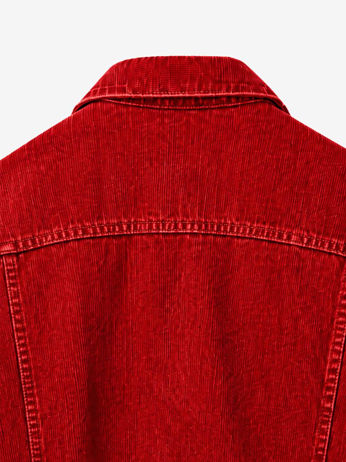 Street-style Colorblock Corduroy Casual Set