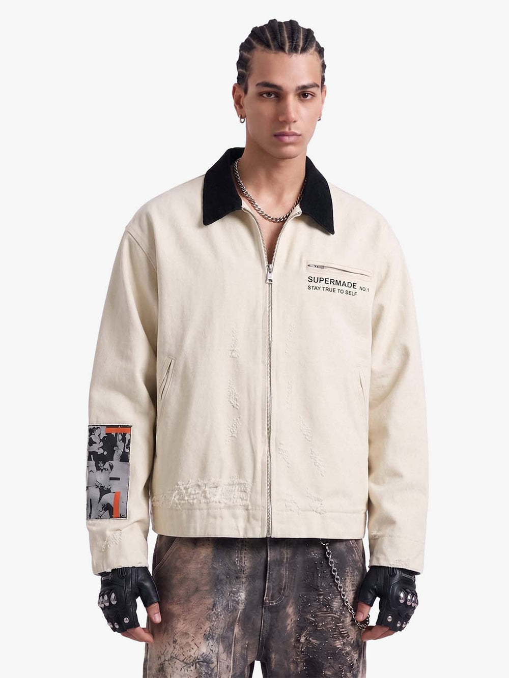 Street Washed Distressed Detroit Jacket 