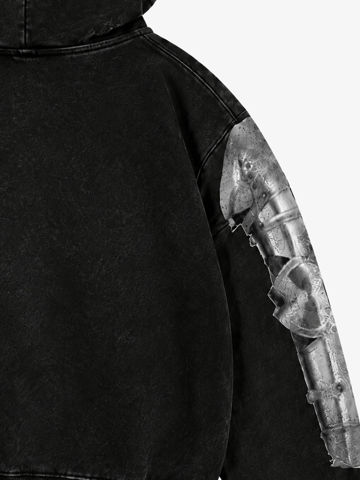 Armor Graphic Distressed Hoodie & Wide-Leg Sweatpants Set