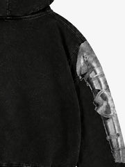 Armor Graphic Distressed Hoodie & Wide-Leg Sweatpants Set