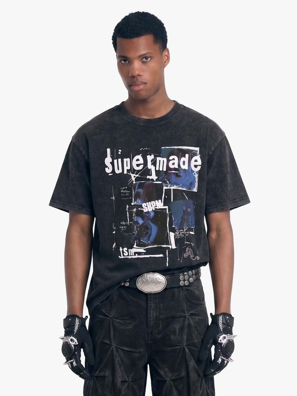 Washed Vintage Collage Graphic T-Shirt 