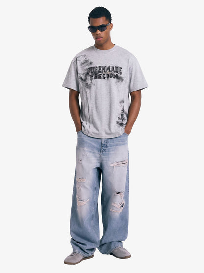 Supermade Deconstructed Pleated Freedom T-Shirt 