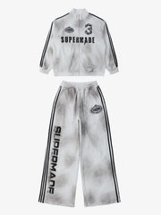 Supermade Vintage Distressed NO.3 Stand Collar Tracksuit - 2591 