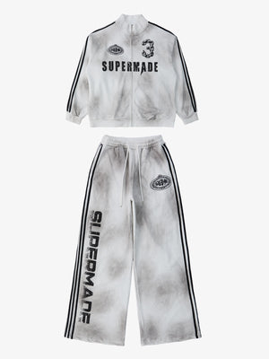 Supermade Vintage Distressed NO.3 Stand Collar Tracksuit - 2591 