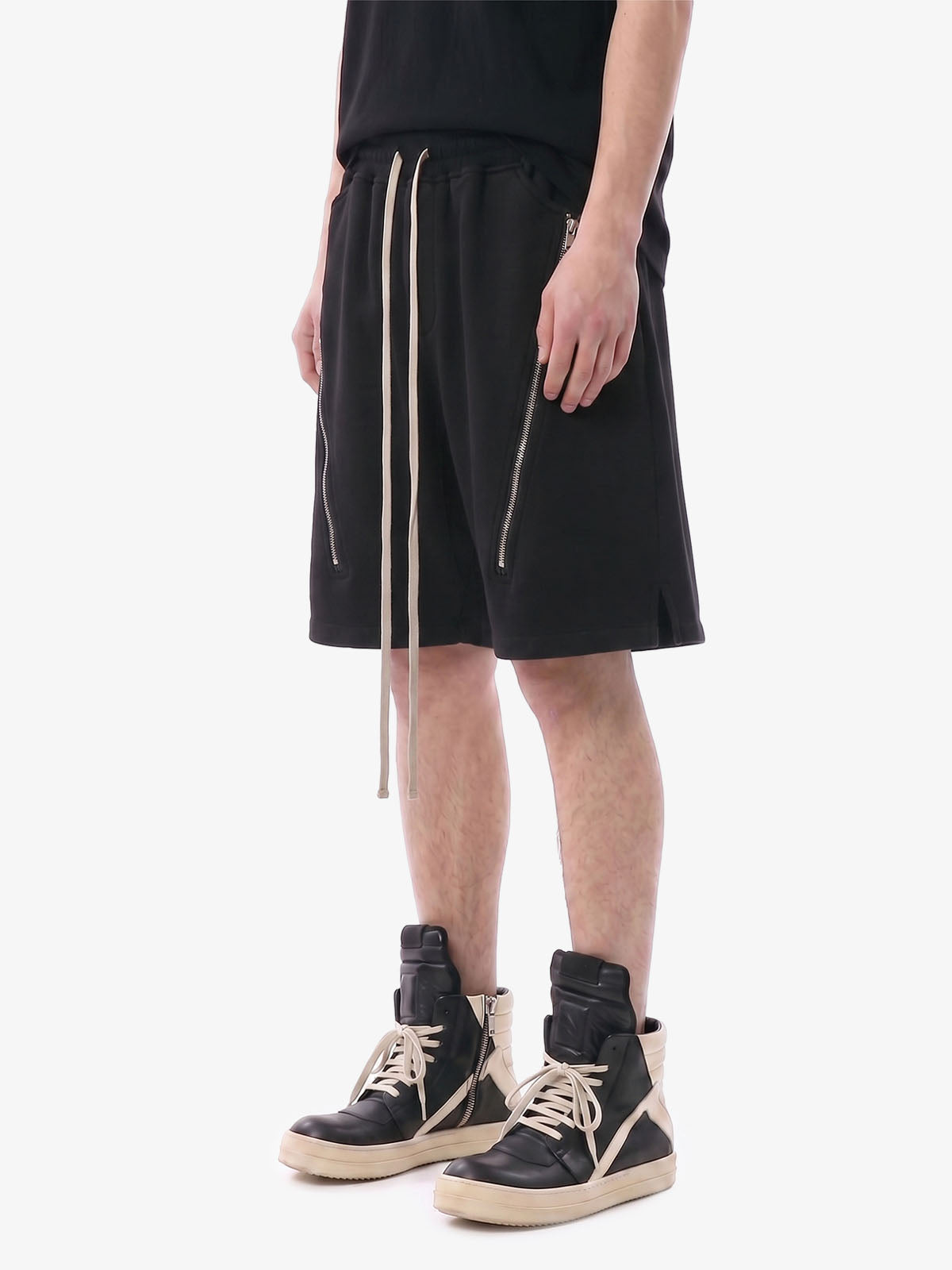 Retro Functional Zipper Slit Jort 