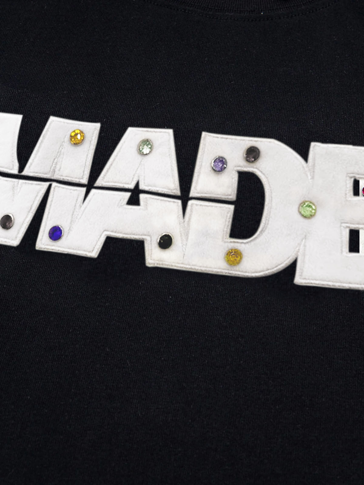Street Retro MOOD Patch Embroidered Rivet T-shirt - 2440 