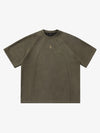 Suede Panel Raglan T-Shirt 