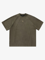 Suede Panel Raglan T-Shirt 