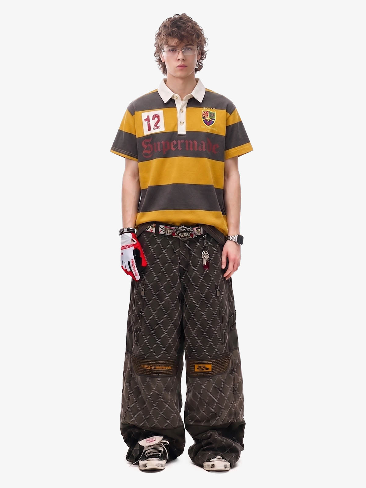 Vintage Striped Rugby Polo Shirt 
