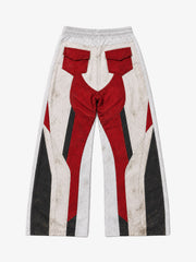 3D Biker Graphic Washed Distressed Wide-Leg Sweatpants