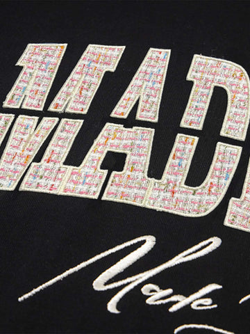 Vintage Patchwork Embroidered Letter T-Shirt 