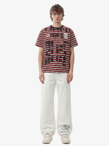 Grunge Striped Distressed Graphic T-Shirt 