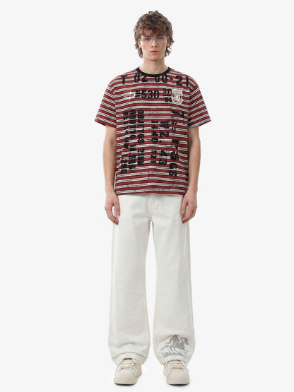 Grunge Striped Distressed Graphic T-Shirt 