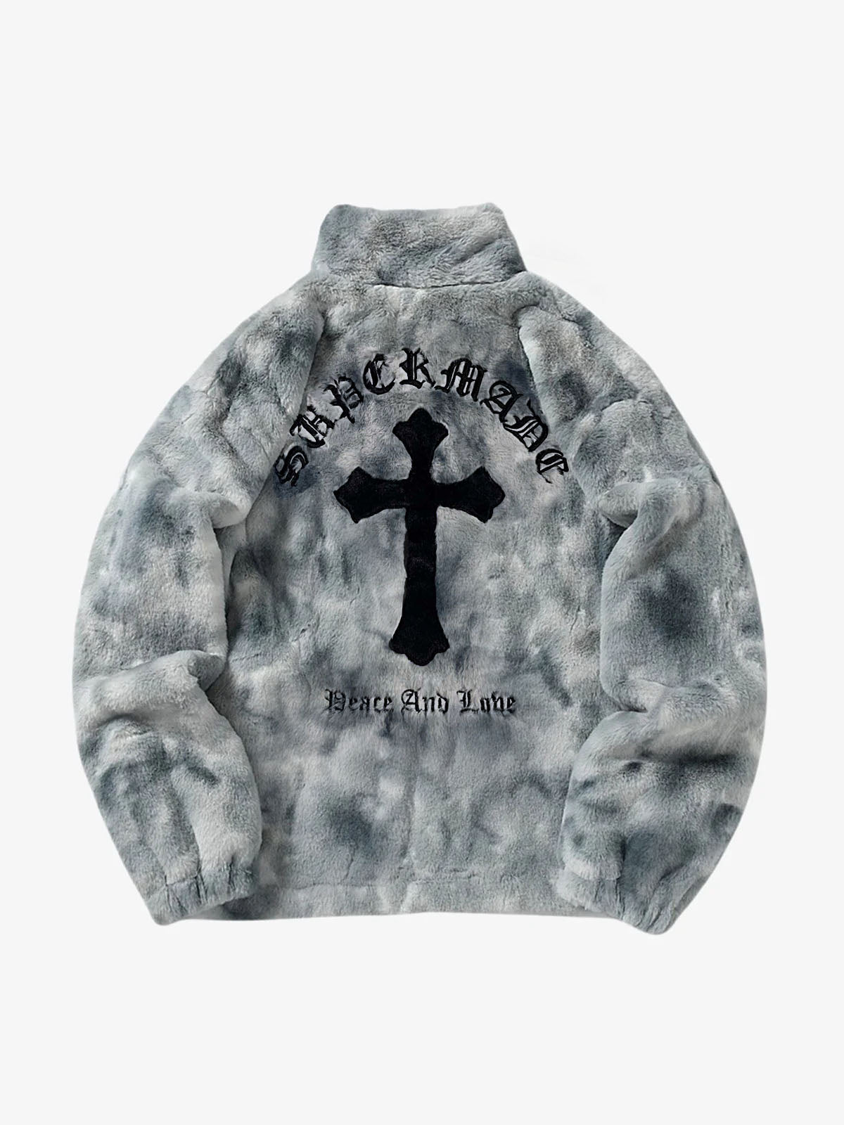 Heavy-Duty Faux Lambswool Tie-Dye Urban Jacket - 1558 